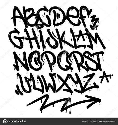 graffiti alphabet tag stock vector  dovbush