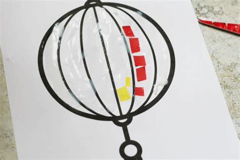 mosaic chinese lantern craft crafts  sea