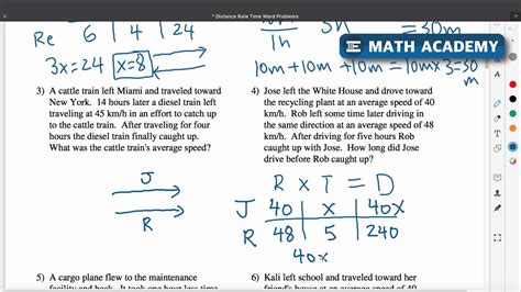 distance formula word problems worksheet