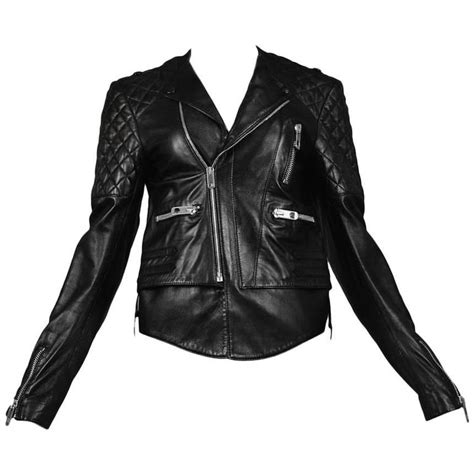 Balenciaga Black Quilted Leather Moto Jacket At 1stdibs Balenciaga