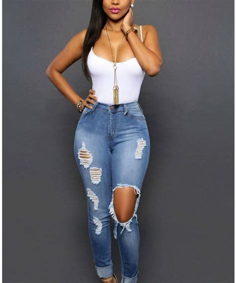 high quality light blue skinny ripped jeans for women online store for women sexy dresses