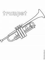 Trumpet Coloring Instruments Music Simple Pages Enchantedlearning Musical Template Sketch Printout Print sketch template
