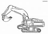 Excavator Backhoe Digger Bulldozer Printable Excavators sketch template