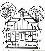 Coloring House Tree Pages Popular sketch template