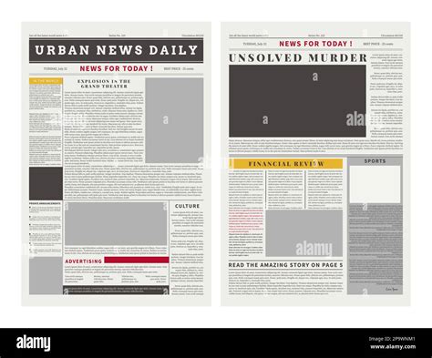 newspaper page template header  article layout headline news
