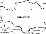 Kazakhstan Flag Handout Printable Simple Map sketch template