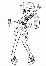 Twilight Sparkle Coloring Pages Equestria Girls Girl Print sketch template