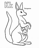 Coloring Abc Pages Kangaroo Sheet Letter Alphabet Activity Primary Color Honkingdonkey Kangoroo Student Learn Let Them Print Animal sketch template