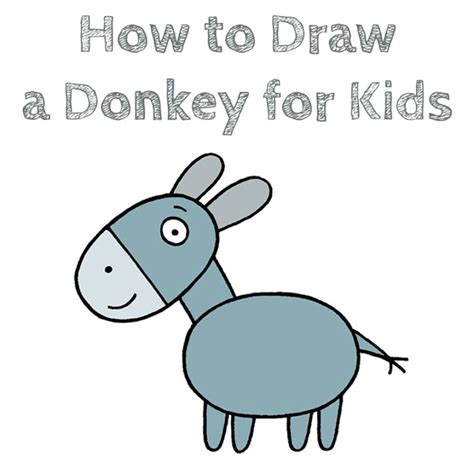 draw  donkey  kids   draw easy