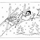 Snowmen Coloring Snowman Pages Hellokids Skiing Head sketch template