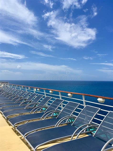 Sun Deck On Cruise Ship Stock Image Image Of Lying