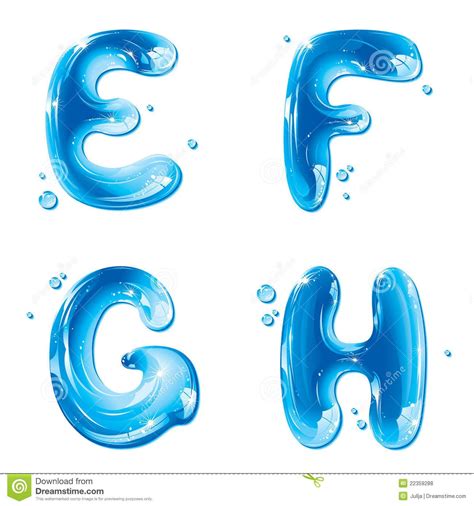 Abc Water Liquid Letter Set Capital E F G H Liquid Alphabet Gel