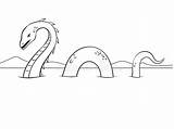 Monster Coloring Nessie Loch Ness Illustration Vector Preview sketch template