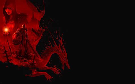 Wallpaper Illustration Video Games Red Dragon Age