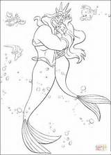 Coloring Pages Ariel Triton Loves Daughter His sketch template
