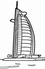 Burj Arab Sketch Coloring sketch template