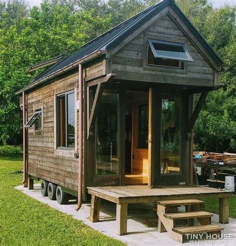 sq ft craftsman tiny house  skylight copper gutters  large windows