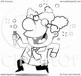 Scientist Running Tube Test Male Clipart Cartoon Cory Thoman Outlined Coloring Vector 2021 sketch template
