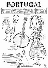 Portugal Coloring Kids Pages Portuguese Around Rooster Crafts Coloriage Sur Little Monde Icolor Hugolescargot Color Du Craft Printable Worlds Costume sketch template
