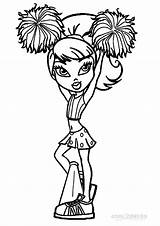 Coloring Pages Cheerleading Cheerleader Cheer Cheerleaders Bratz Stunt Kids Girls Printable Clipart Drawing Cool2bkids Pom Print Poms Bow Color Sheets sketch template