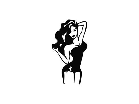 pin up girl silhouette vector at collection of pin up