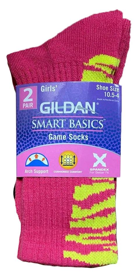 gildan smart basics crew socks girls shoe size    pack  socksinbulkcom