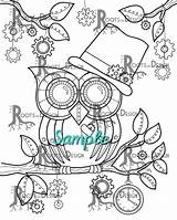 Steampunk Owl sketch template