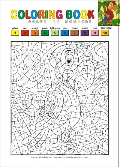 color  numbers  printable coloring books  kids coloring