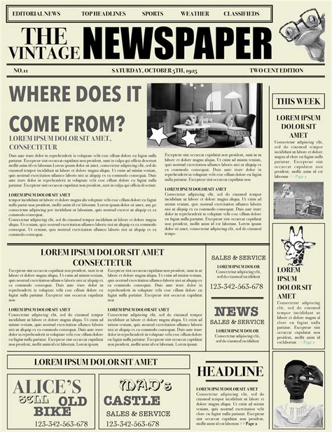 printable newspaper article template printable  vrogueco