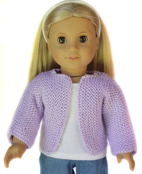 beginner knit sweater for 18 inch dolls knitting pattern by doll tag