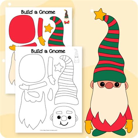 christmas gnome printable template  merry
