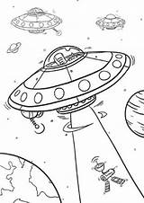 Space Coloring Pages Easy Print Kids Alien Tulamama Little Fun sketch template