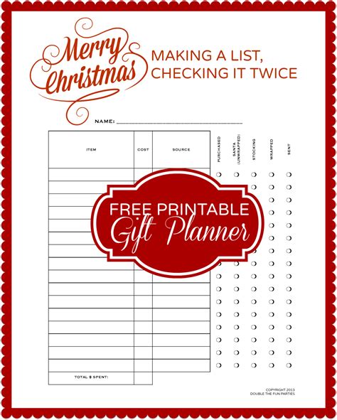 christmas freebies christmas planning guides gift trackers
