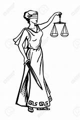 Justice Lady Scales Drawing Statue Holding Sword Cartoon Drawings Getdrawings Illustration Themis Goddess Blindfold Vintage Femida Easy Choose Board sketch template