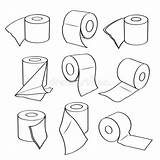 Pictogrammen Vastgestelde Eenvoudige Toiletpapier Broodje sketch template