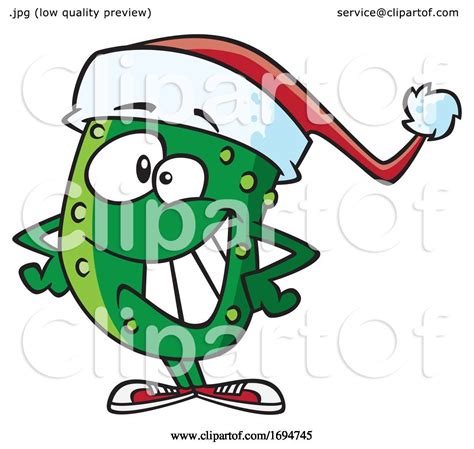 cartoon grinning christmas pickle  toonaday