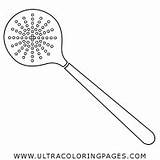 Coloring Pages Slotted Spoon Crockery sketch template