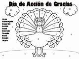 Spanish Thanksgiving Turkey Color Number Coloring Pages Colors Teacherspayteachers Worksheets School sketch template