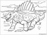 Dimetrodon Coloring Pages Dinosaurs Water Under Color Print Coloringpagesonly sketch template