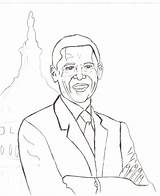 Obama Barack Coloring Pages Printable Kids Library Clipart Popular sketch template