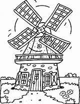 Coloring Windmills sketch template
