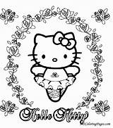 Kitty Hello Coloring Pages Ballerina Color Colouring Clipart Pdf Library Background sketch template