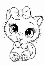 Kitten Coloring Pages Bow Cutie Print раскраски Cuties Color из категории все sketch template