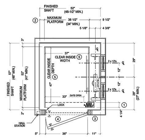 elevator shaft drawings plan