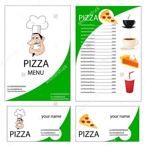 pizza menu templates  sample  format