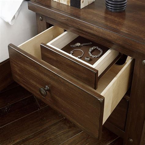 collaboration nightstand  hidden drawer cherry vaughan bassett