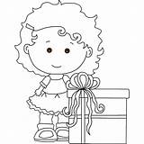 Gift Girl Birthday Coloring sketch template