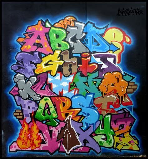 graffiti walls colorfull vizion graffiti alphabet letters
