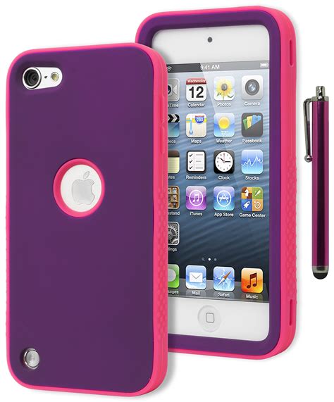 ipod touch  case bastex heavy duty hybrid case soft hot pink silicone cover hard purple case