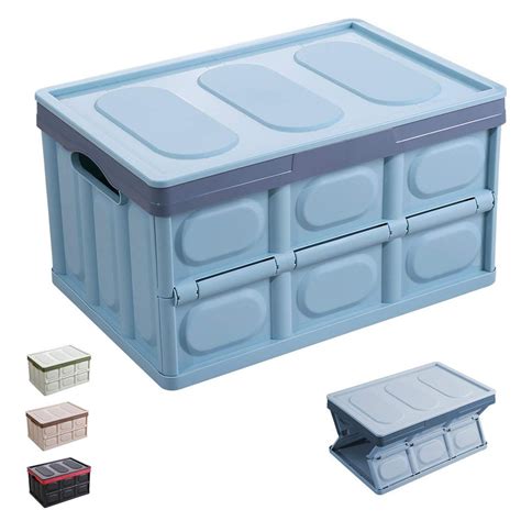 bm collapsible storage box  lid crate random color shopee philippines
